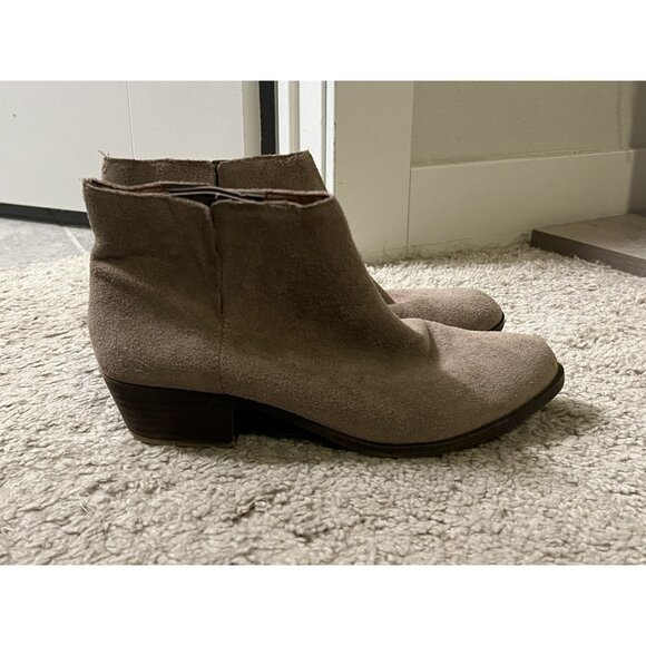 Lucky Brand Benissa Suede Ankle Boots in Tan Brown – Size 8.5M Western - Picture 1 of 11